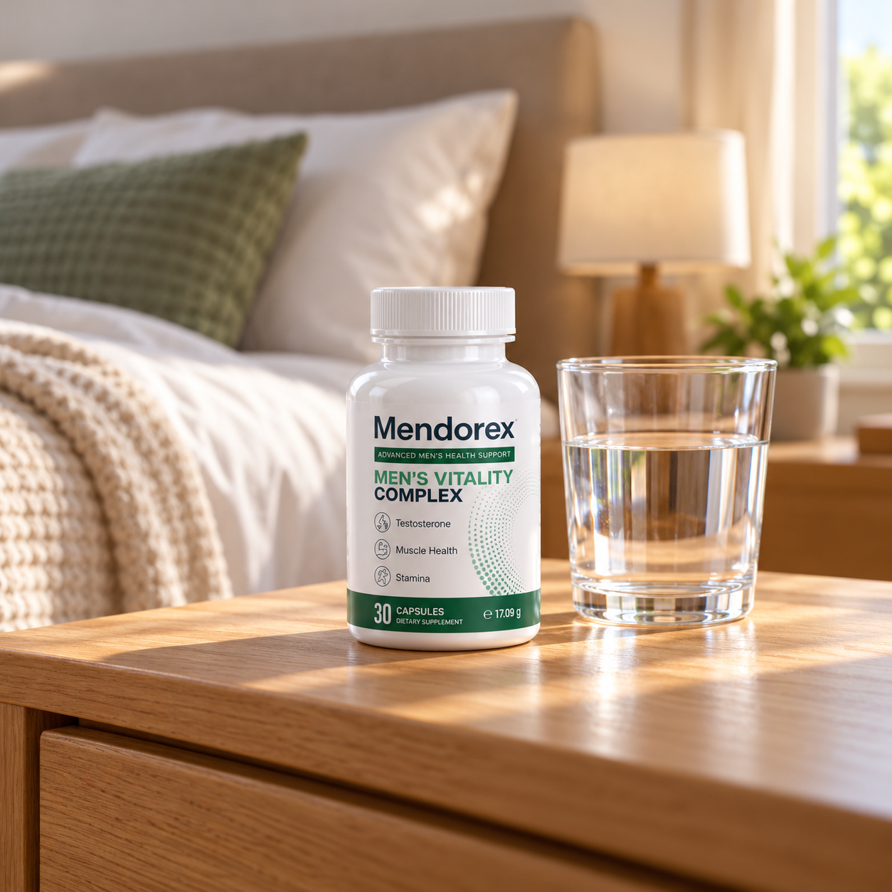 Mendorex auf dem Nachttisch im Schlafzimmer